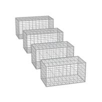 Rinkinys iš 4 gabionų 100x80x30cm., sidabrinės spalvos