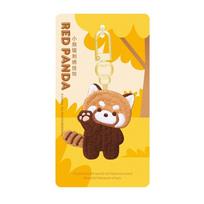Sleeping Red Panda Keyrchain Kawaii Animal Pendant Creative Red Panda Embroidery Pendant Zoo Gift Bag Pendant Car Pendant
