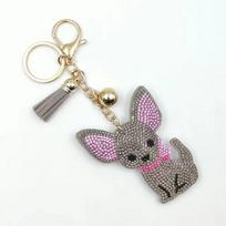 Chihuahua Dog  Keychain Bag Accessories For Women German Cat Keyring Jewelry pilka spalva
