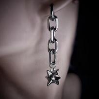 Dangle Spike Ball Flail Earring Dangly Gothic Chain Earring Spike Dangle Punk Statement Spike Charm  Alternative Earrings