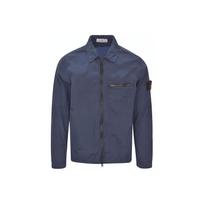 Stone Island Ss24 Nylon Metal Lightweight Solid Color Polo Collar Single Pocket Logo Long Sleeve Jacket Men jackets Gray Blue 801511219-V0024 XXXL