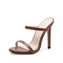 2026 Moteriškos basutės Stiletto kulniukai Dirželis aplink čiurną Apvyniojanti pėdą OL Seksualūs aukšti kulniukai Batai vakarinei suknelei Dydis 35-40 35 brown