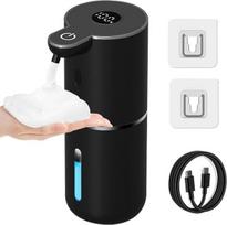 Automatinis putojančio muilo dozatorius, USB įkraunamas, 6 lygiai, 380 ml, juodas