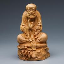 Natural Cypress Daruma Shakyamuni Buddha Figures statue-  founder Buddhism -Home Room Office Feng Shui Ornament statue