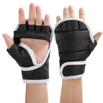 1 Pair Half-Finger Boxing Gloves Breathable Adjustable Fighting Punching Gloves Shock Absorbing Hand Wrist Protection Faux Leather Sparring Kickboxing