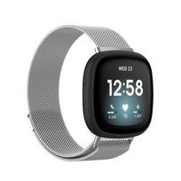 For Fitbit  Versa 4 / 3 Milanese Magnetic Metal Weave Watchband, Large Size For Fitbit  Versa 4 / 3 (Large Size) gray