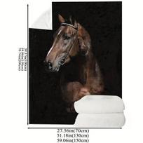Flanelinė antklodė su žirgais, 150cm*200cm