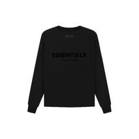 Essentials SS22 Relaxed Crewneck Stretch Limo Solid Color Embroidered Textile Round Neck Comfortable Fleece For Unisex Black FOG-SS22-988 S
