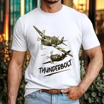 P-47 Thunderbolt Camo T-Shirt Vintage Aviation Aircraft The Jug Tribute Gift Top S