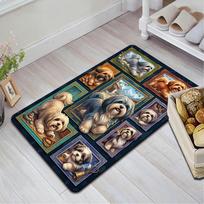 Canine Portraits Pattern Rug Floor Mat for Living Room or Bedroom Soft and Comfortable Carpet a Gift for Birthday and Holiday. 40x60cm( 15x23in )