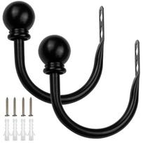 2Pcs Curtain Holdbacks Metal Tie Backs Curtain Holders Wall Hanger Mounted Durable U Shaped Curtain Clip Holder with Screws S