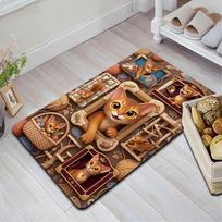 Cat Kingdom Adventure Pattern Rug Floor Mat for Living Room or Bedroom Soft and Comfortable Carpet a Gift for Birthday and Holiday. 40x60cm( 15x23in )