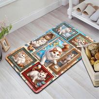 Cat Adventures Frames Pattern Rug Floor Mat for Living Room or Bedroom Soft and Comfortable Carpet a Gift for Birthday and Holiday. 40x60cm( 15x23in )