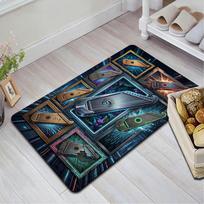 Futuristic Harp Variations Pattern Rug Floor Mat for Living Room or Bedroom Soft and Comfortable Carpet a Gift for Birthday and Holiday. 40x60cm( 15x23in )