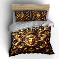 Royal Lion Crest Decor Set  Elegant three-piece set suitable for luxury interiors Exquisite three-piece bedding set gift 135x200cm