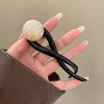 Frog Buckle Line Grab Clip Hairpin Ponytail Clip Fashion Bead Twisted Clip  Back Head