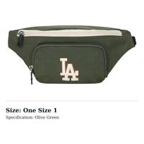 MLB Nylon Fabric Polyester Fanny Pack Regular Unisex Army Green 32BGC2011-07K One Size 1
