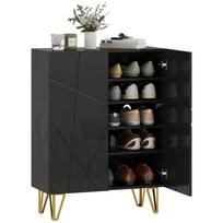 Shoe Cabinet with 2 Doors, Shoe Rack, Shoe Storage with 3 Adjustable Shelves, 72 x 31.5 x 95 cm, Black 72 x 31.5 x 95 cm