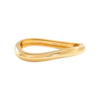 Geometry Simple Metal Bracelet Textured Wide Side Bangle Charms Exaggerated Bracelet  Daily Style B Gold