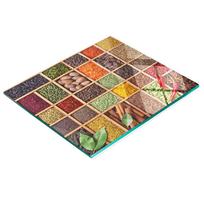 Decorative Tempered Glass Cutting Board for Spices and Herbs 60X52 Cm