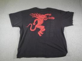 Vintage Fireball Cinnamon Whisky Shirt Mens 3XL Black Dragon Flames Fire Y2K Unisex T-Shirt M