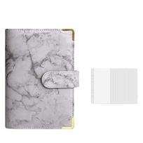 Faux Leather A6 Money Saving Binder Mini Budget Binder  for Budgeting Planner StyleB Grey