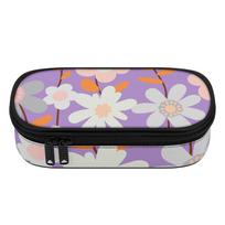 Pen Case 300D Polyester Practical Zip Around Closure with Main Compartment Mesh Pocket and Pen Slots for School and Study One Size