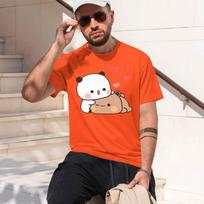 2026 New Model Panda Bubu And Dudu T Shirt Eu Size 100 Cotton Unisex Tops Kawaii Printed Harajuku Ullzang Tees Oneck Anime Fema S
