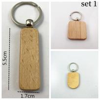 3 vnt./SET Medinis raktų pakabukas Buko raktų pakabukas Set 1 3pc