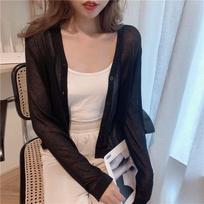 Summer Thin Candy Color Loose Sunscreen Cardigan Women Long Sleeve Ice Silk Knitted Cardigans Sweater Female Solid Casual Knitwear Tops 24611 One Size