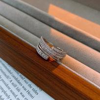 Super Flash Zircon Letter Pig Nose Ring Light Luxury Versatile Index Finger Ring Fashion High-end Jewelry