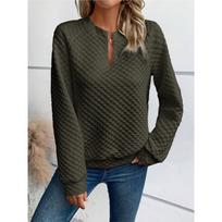 Women's Fashionable Sweatshirts Casual V Neck Pullover Tops L