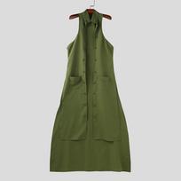 INCERUN Men Sleeveless Zip-up Decorative Beading Irregular Casual Long Cardigan Waistcoats M
