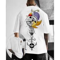 One Piece Men's T-shirt Monkey D. Luffy Summer and Autumn Anime Boy Children's Short-sleeved Retro Loose Parent-child Outfit S