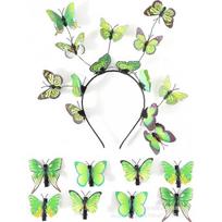 Mori Style Fairy Butterfly Headband – Children's Runway & Party Garland Headdress. žalia