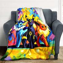 1pc Eevee Evolution Trio, Pokémon Blanket Soft All Season Throw with Vibrant Design, Perfect for Home, Travel, and Gifts, Ideal for Naps and Camping 80x120cm