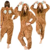 Men's dark reindeer pajamas gift kigurumi onesie one-piece l Onesie reindeer costume - XL