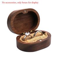1Pc Walnut Wood Jewelry Box Engagement Wedding Ceremony Ring Storage Proposal Portable Ring Holder Rustic Wedding Ring Box White
