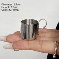 10/30ml Nerūdijančio plieno pieno plakimo ąsotis Mini latte art ąsotėlis Kavos pieno plakiklis Kavos gaminimas 10ml gray