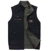 Plus 9xl Vest Men Cotton Double Sides Tactical Vest Many Pockets Sleeveless Jacket Chalecos Para Hombre Coat Men‘s Coat Jackets’ L