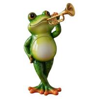 Varlė muzikantas statulėlė Rankomis graviruotas varlės ornamentas su UV danga Mini dervos figūrėlė grojanti muzikiniu instrumentu Sodo dekoras E