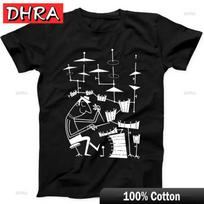 Play That Beat Drummer Drums Classic Jazz Rock Funny Gift Tee Black T Shirt Trendy Tshirt Clothing for Daily Wear TShirt France S