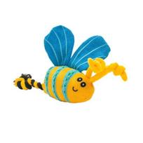 Stuffed Bee Dog Toy Squeaky Canvas Bee Dog Chew Toy with Rope Knot Interactive Tug-of-War Toy for Puppy Teething Boredom Relief Honeybee
