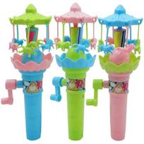 Interactive Glowing Carousel Toy Develop Hand Strength with Manual Joystick Rotates Lights Up Toy for Babies Random Style