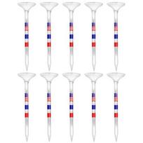 10Pcs Unbreakable Acrylic Golf Tees Big Cup Design High Strength American Flag 8 Prongs Transparent