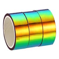 3/12 ritinėlių 15mmx5m Metalizuotos juostos Lipnios holografinės folijos veidrodinės metalinės maskavimo lipdukai, skirti „pasidaryk pats“ menui, amatininkystei, pakavimui