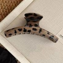 1Pc Vintage Leopard Print Large Shark Hair Claw Clip Women Elegant Geometric Catch Clamp Hairgrip Hold Hair Styling Accessories