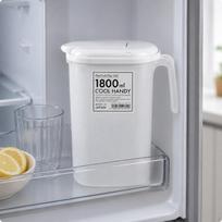 Water Jug PushOpen Flap Lid Translucent White Pitcher