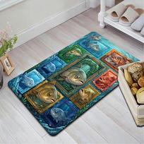 Fish Gallery Pattern Rug Floor Mat for Living Room or Bedroom Soft and Comfortable Carpet a Gift for Birthday and Holiday. 40x60cm( 15x23in )