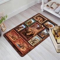 Dinosaur Family Album Pattern Rug Floor Mat for Living Room or Bedroom Soft and Comfortable Carpet a Gift for Birthday and Holiday. 40x60cm( 15x23in )